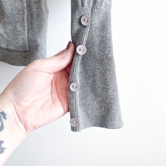 Current Fashion Collection Cardigan Fine Knit Button Up Grey Women's S NWT - Picture 4 of 10